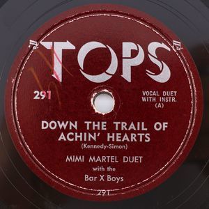 Mimi Martel, Bar X Boys Down The Trail/Strange Little Girl 10" 78 rpm Record 291